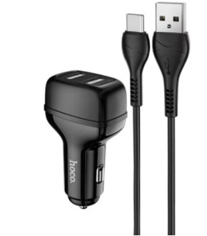 АЗУ HOCO Type-C 2.4A USB Z36  black