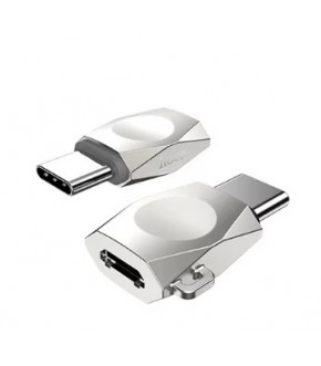 Адаптер Hoco UA8m Type-C out - microUSB in Pearl nikel