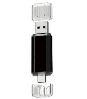 Флэш-драйвы Stelfors USB 3,0 128GB DUAL Type-C+Type-A STAR серия (метал черный)