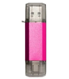 Флэш-драйвы Stelfors USB 32GB DUAL Type-C+Type-A STAR серия (метал фуксия)