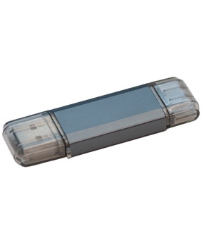 Флэш-драйвы Stelfors USB 32GB DUAL Type-C+Type-A STAR серия (метал серый)