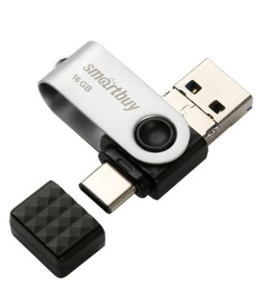 Флэш-драйвы SmartBuy USB 3.0 16GB TRIO OTG  Black