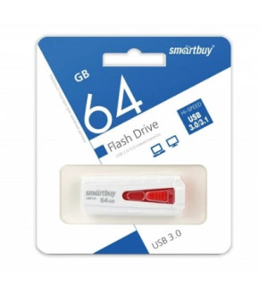 Флэш-драйвы SmartBuy USB 3.0 64GB Iron White/red
