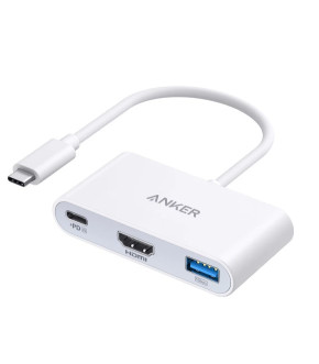 Кабель-Разветвитель Anker PowerExpand 3-in-1 USB-C PD A8339 White