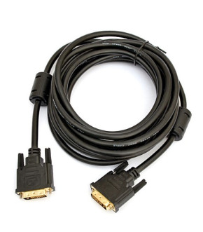 Кабель De Tech DVI (24+1) M-M 2 ferites 5m