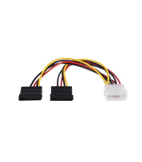 Кабель GoPower MOLEX(f) 2SATA(m) 0.2m