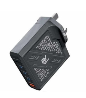 СЗУ Remax RP-U108 Mecha Warrior Series 65W 2C+1A GaN Foldable Charger Gray