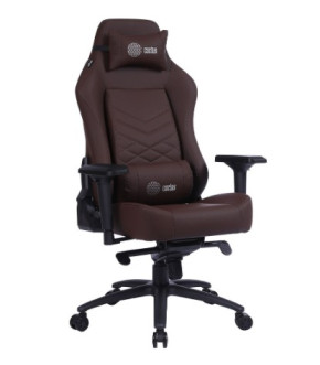 Игровое Кресло Cactus CS-CHR-0112BR коричн,эко.кожа с подголов.крестов.сталь