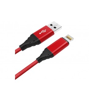 Кабель Akai CE-610 Lightning 1m 2.1A текстиль красный