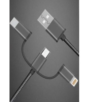 Кабель Akai CE-802B USB A-Micro+переходники черный