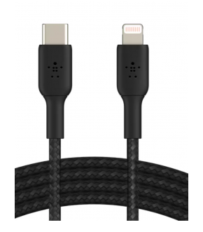 Кабель Belkin  BoostCharge Type-C - Lightning нейлон  2м. черный