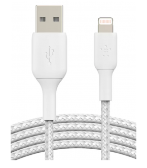 Кабель Belkin  BoostCharge USB - Lightning нейлон 1м. белый