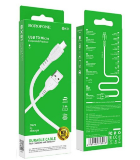 USB кабель Borofone BX51 Micro 2.4A 1m white
