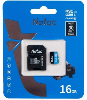 Netac Micro SDHC 16Gb P500 +adaptor