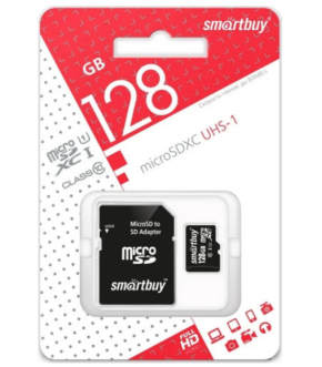Флэш-карты SmartBuy micro SDXC 128GB Class 10 UHS-1 (с адаптером SD)