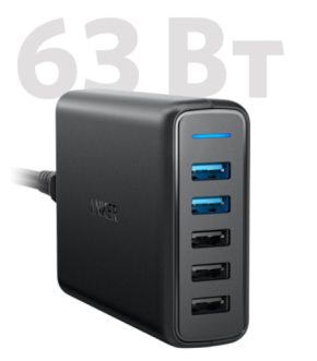 СЗУ Anker PowerPort Speed 5 63W Slim A2054 black
