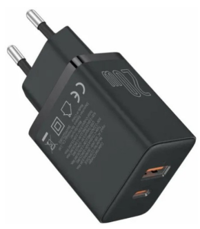 СЗУ Baseus Cube USB-C+A Qick Charger 20W black