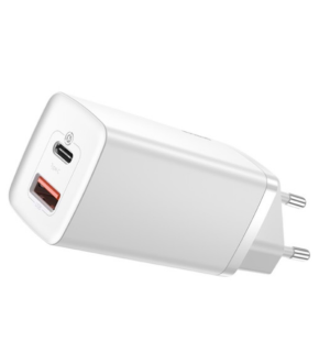 СЗУ Baseus GaN2 Lite USB-C+A Qick Charger 65W white