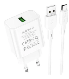 СЗУ Borofone BA72A 3.0A 1Usb+Type-C 18W white