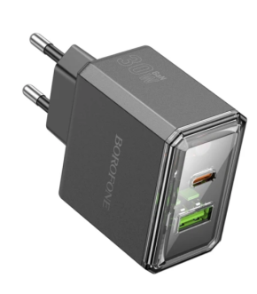 СЗУ Borofone BAS32A 1USB+1TypeC 3.0A QC3.0 PD30W Black