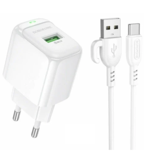 СЗУ Borofone BAS42A 1USB+TypeC 3,0A QC3.0 18W  White