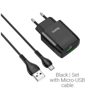 СЗУ HOCO C72Q 1USB+micro3.0A black