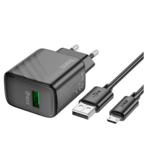 СЗУ HOCO CS21A 1USB 3.0A QC3.0 18W + кабель TypeC Black