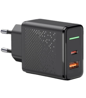 СЗУ Krutoff CH-08 USB-C+USB-A PD3.0 QC3.0 18W black