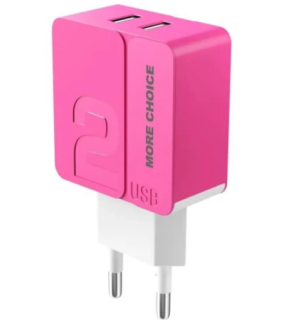 СЗУ More choice NC46 2USB 2.4A pink