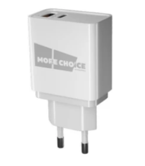 СЗУ More choice NC71Si 1USB+Type-C 3A  white