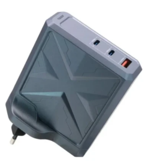 СЗУ Remax RP-U106 Mecha Warrior Series 140W 2C+1A GaN Foldable Charger Gray