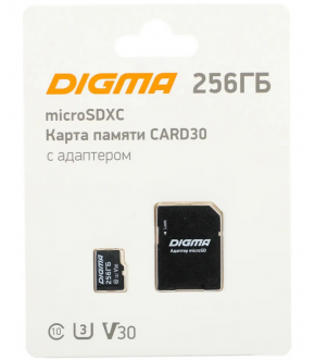 Digma micro 256GB CARD30 V30 + adapter